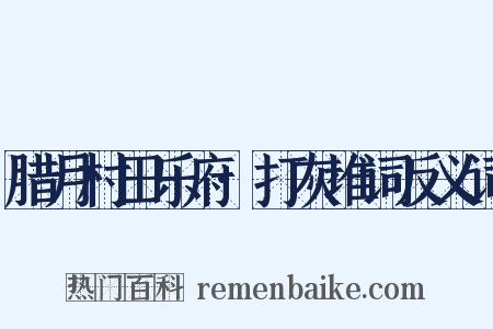 腊月村田乐府·打灰堆词反义词是什么意思的图片